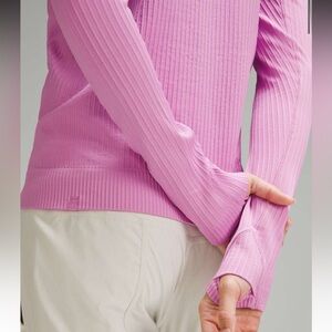 SOLD!! Lululemon ribbed long sleeve top in dahlia pink
